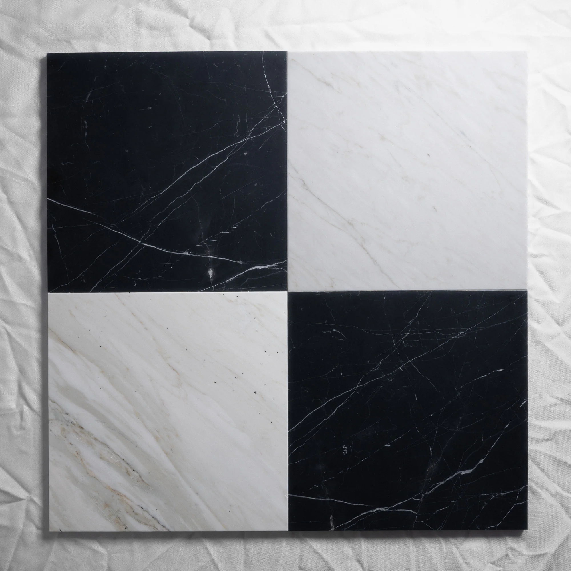 Calacatta Vagli  & Nero St. Gabriel 12"x12"