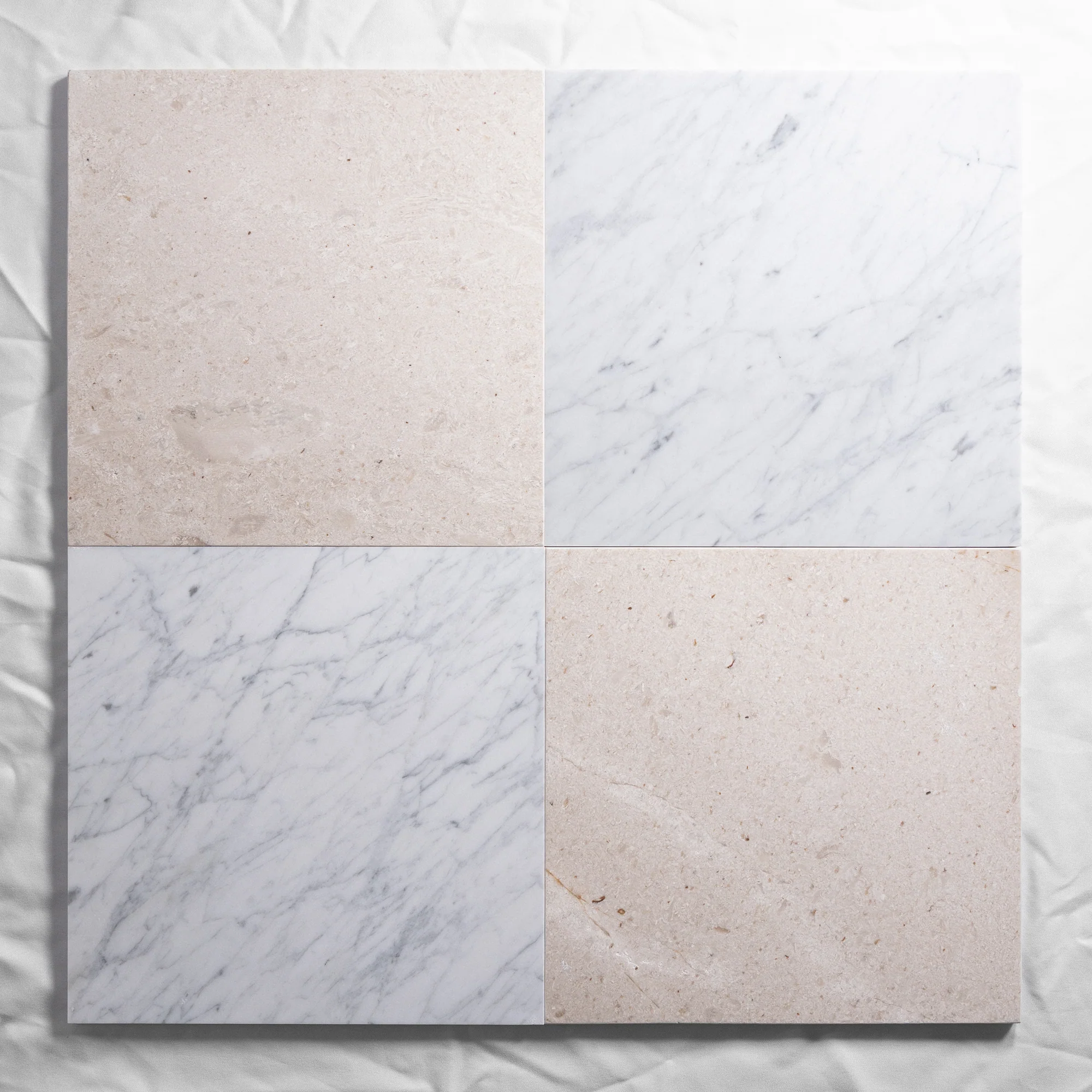 Carrara & Sierra Limestone 12"x12"