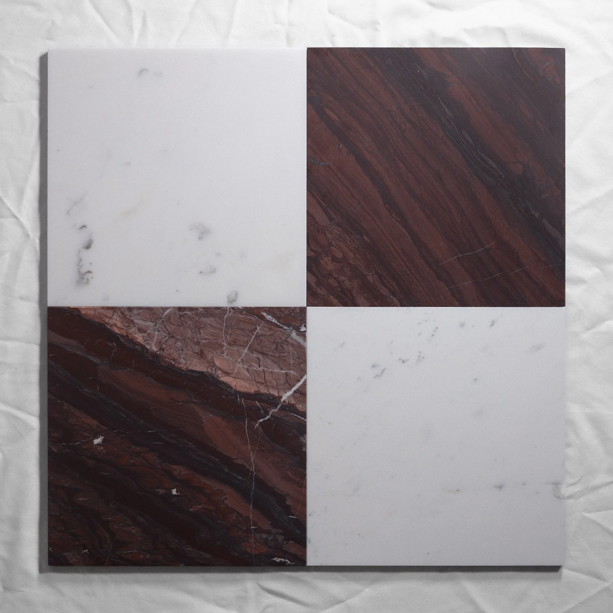 Rosso Elba & Calacatta Bianco 12"x12"