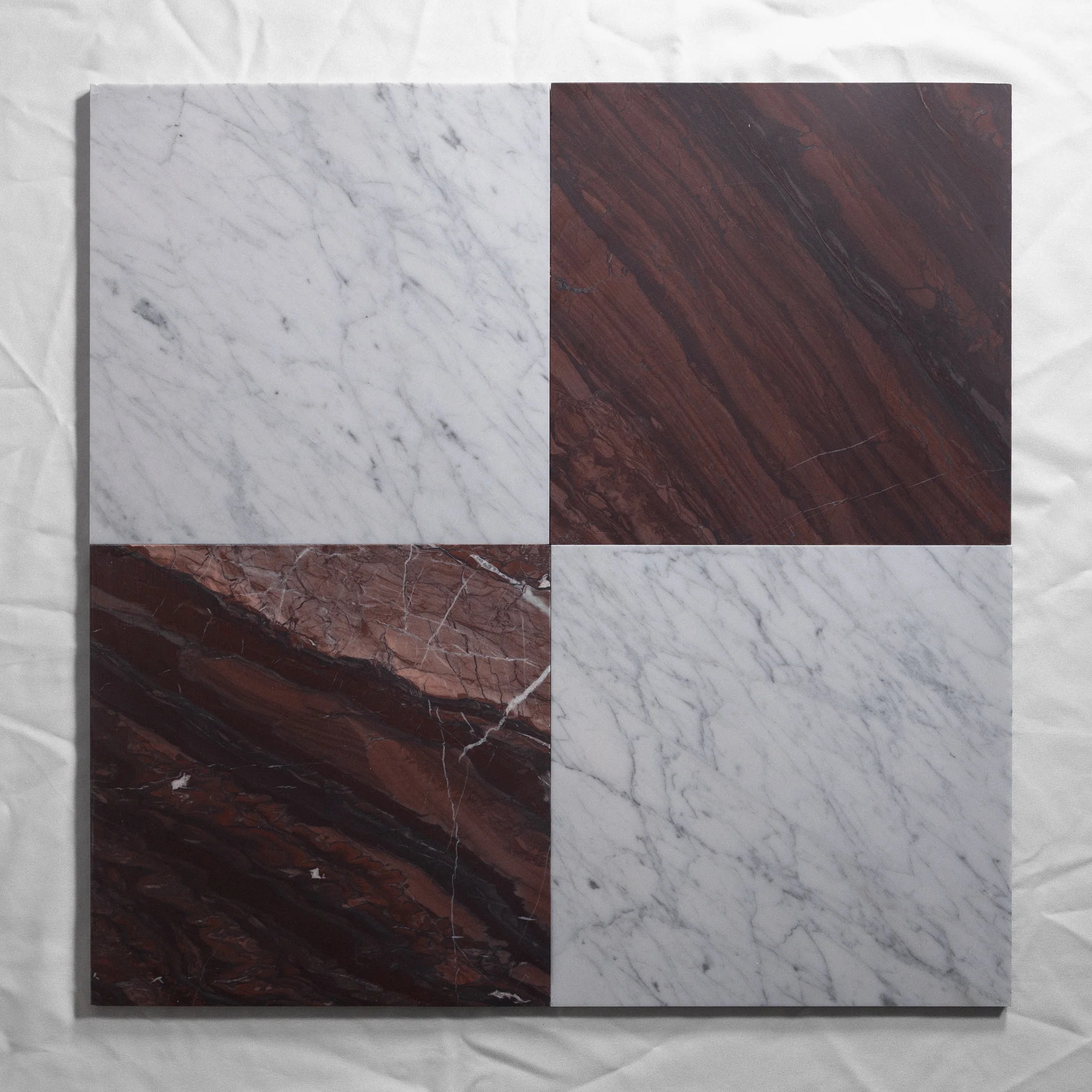 Rosso Elba & Carrara 12"x12"