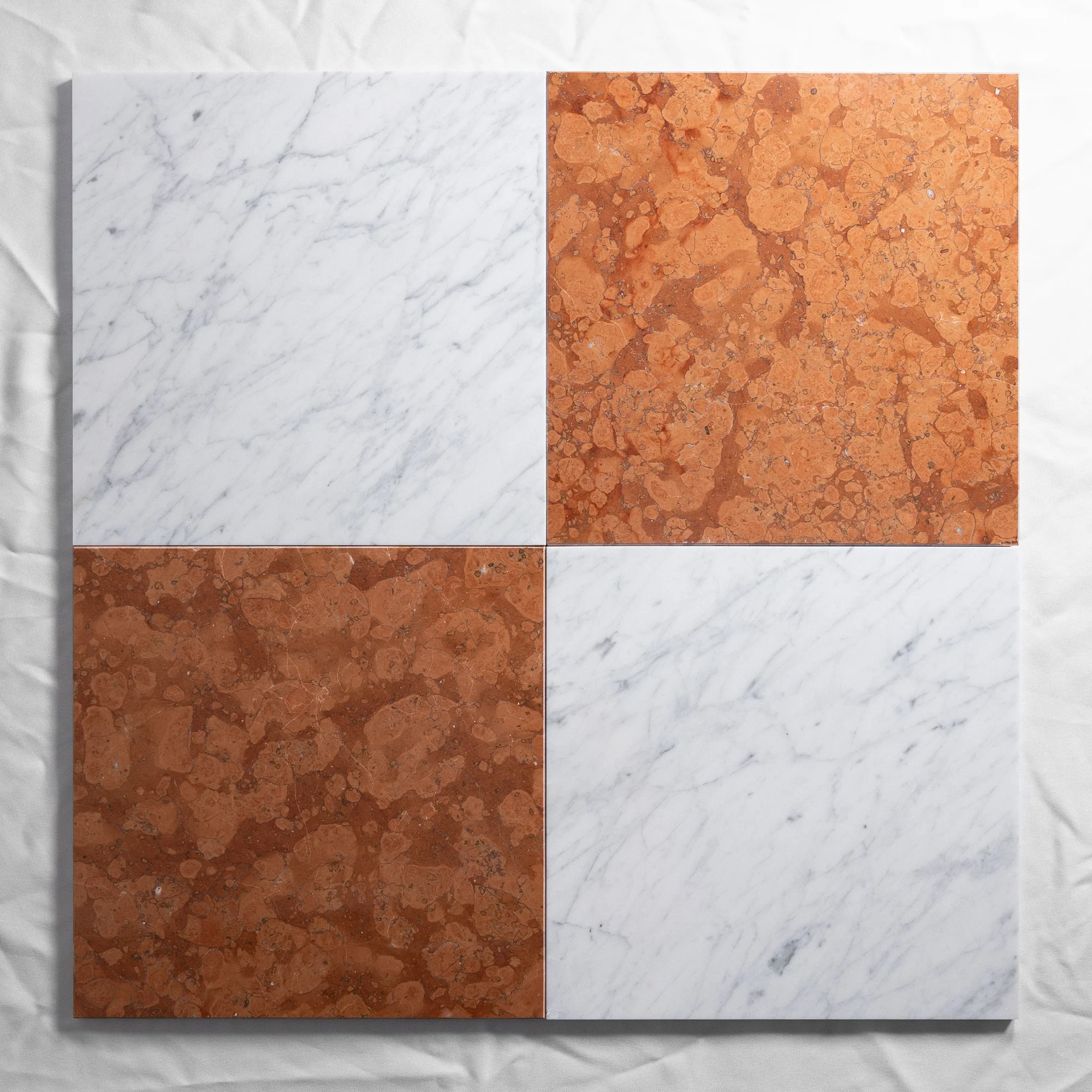 Rosso Verona & Carrara 12"x12"